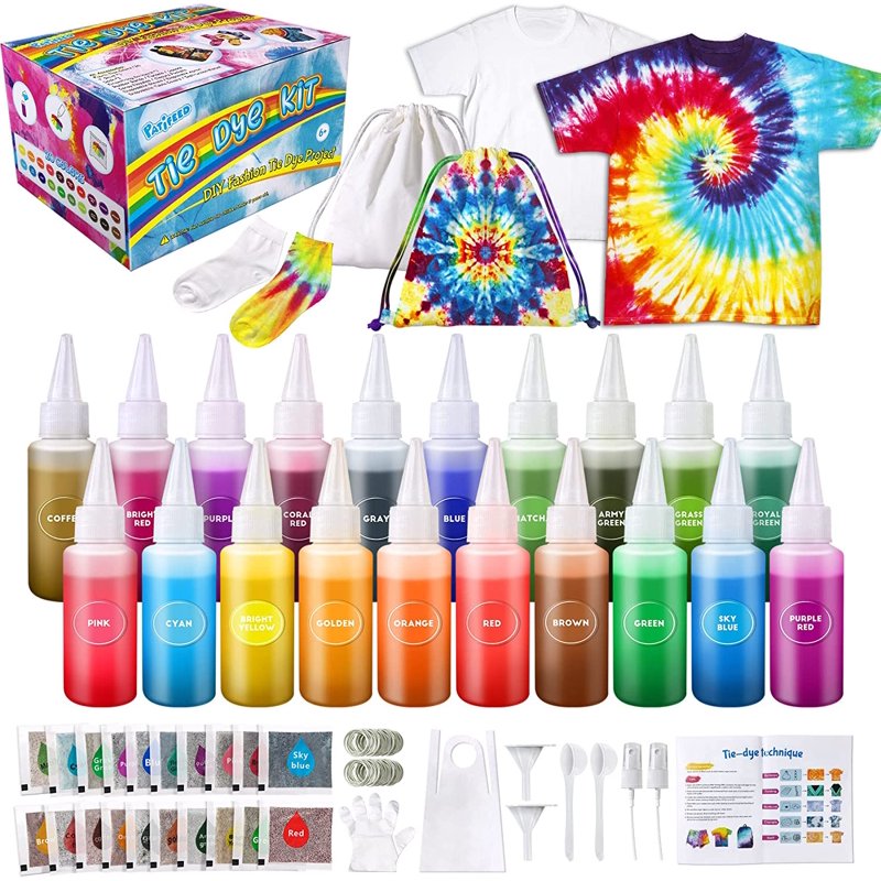 Color Tie Dye Craft Kit with 20 Colors & Accessories for Kids & Adults