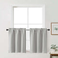 Silver Grey Kitchen Curtains 30 Inch Length 2 Pcs Room Darkening Thermal Drapes