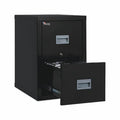 Fireproof Vertical File Cabinet with 2 Drawers - Insulated Steel, Black