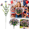 Patriotic Artificial Flower Bouquet Red White Blue for 4th of July Decor