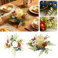 Patriotic Garden Wreath for Independence Day 4th of July Memorial Day Decor with Fern Accents