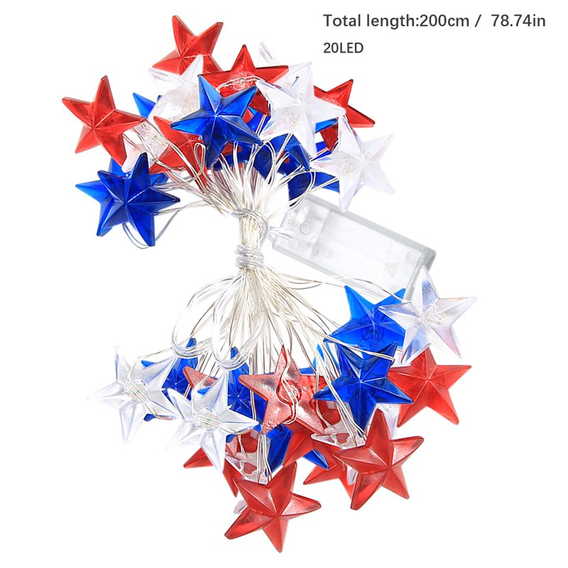 Patriotic LED String Lights for 4th of July Independence Day Outdoor Decor