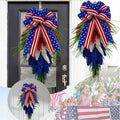 Patriotic Wreath 15.75/17.72in American Flag Door Hanger 4th July Memorial Day Decor