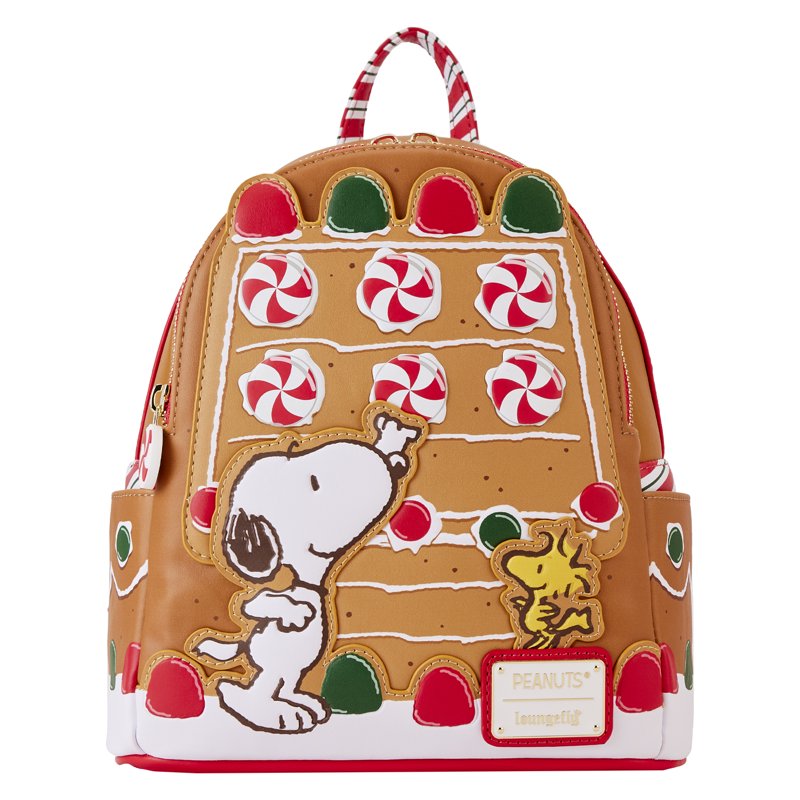 Peanuts Loungefly Snoopy Gingerbread Mini Backpack - Holiday Gift Bag for Fans