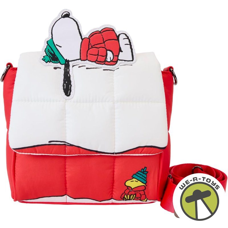 Peanuts Snoopy and Woodstock Snow Day Doghouse Crossbody Bag - Holiday Loungefly