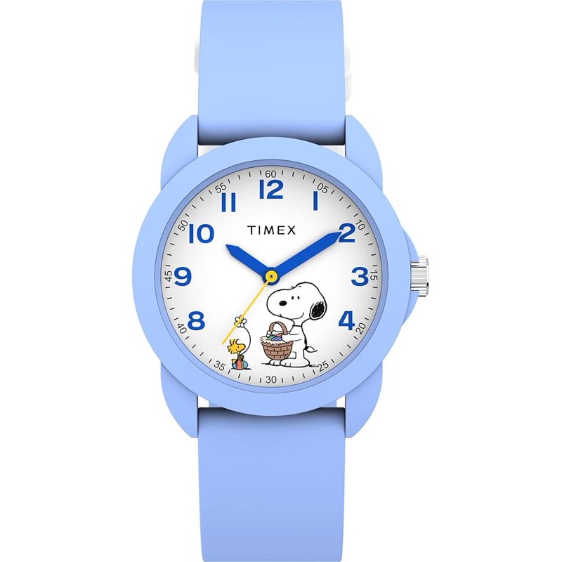Kids 30mm Peanuts Watch with Blue Strap and White Dial - Water Resistant