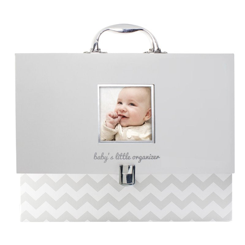 Baby Document Organizer Briefcase with 9 Folders, Gray Chevron