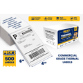 4x6 Thermal Shipping Labels - Waterproof, Jam-Free, 500 Fanfold Labels