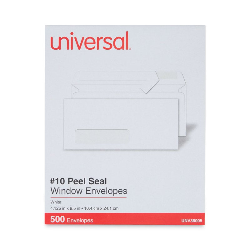 Peel & Seal Business Envelopes 4.13 x 9.5 Inches #10 with Address Window White (500/Box)