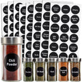Waterproof Vinyl Spice Label Stickers - 144 Round Chalkboard Labels for Jars & Containers