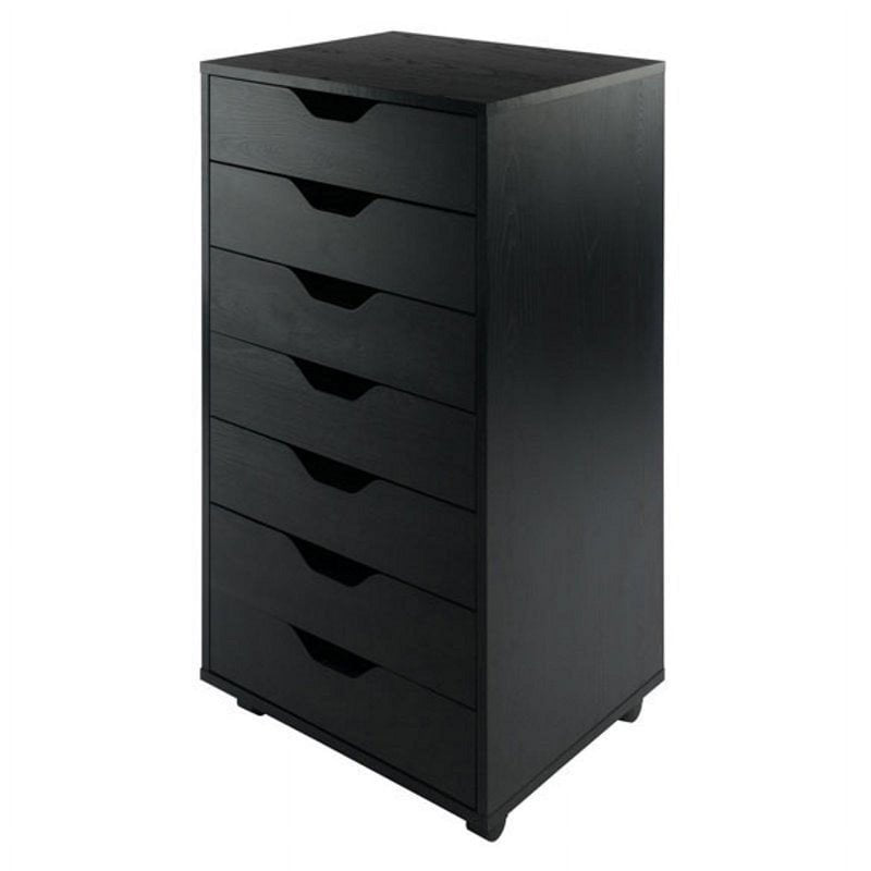 Multi-Drawer Storage Cabinet for Closet or Office - Black Finish
