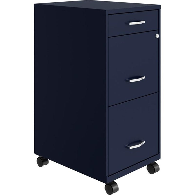 Modern Metal Filing Cabinet with 3 Drawers - Pre-Assembled, Multiple Colors