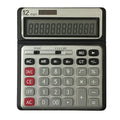 12-Digit Desktop Calculator with Large Display, Dual Power for Office & School