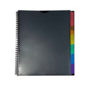 12-Pocket Spiral Poly File Organizer - Black Office Document Folder