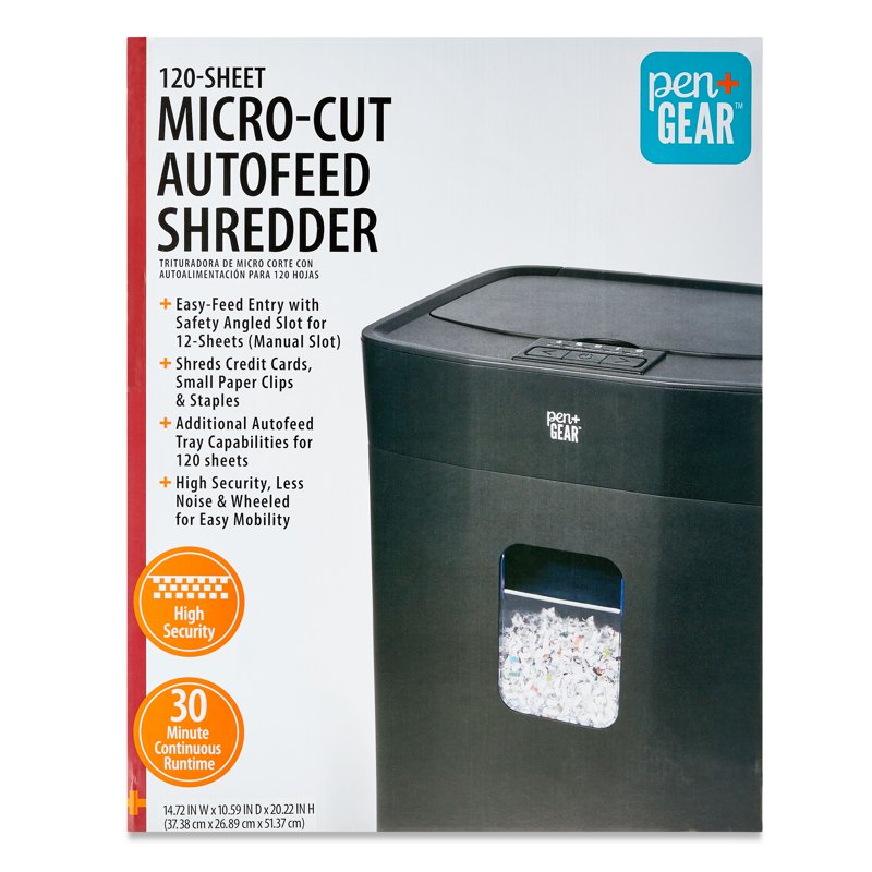 Auto Feed Micro Cut Paper Shredder with 6 Gallon Pull-Out Bin - Security Level P-4