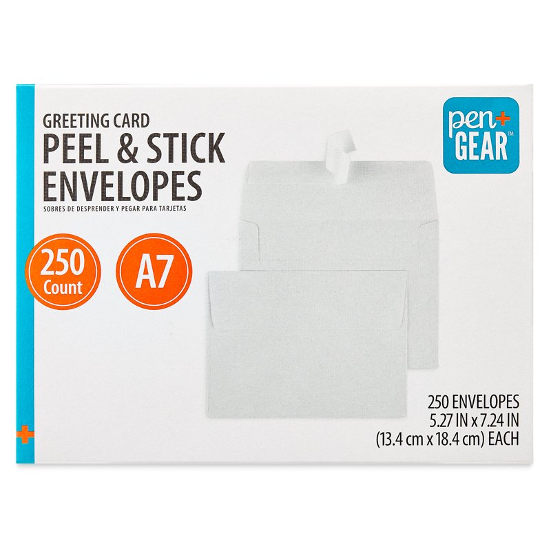 A7 Greeting Card Envelopes Peel & Stick White 250 Pack