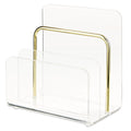 Acrylic Letter Sorter Desktop Organizer with 3 Slots - Clear Office Desk Storage