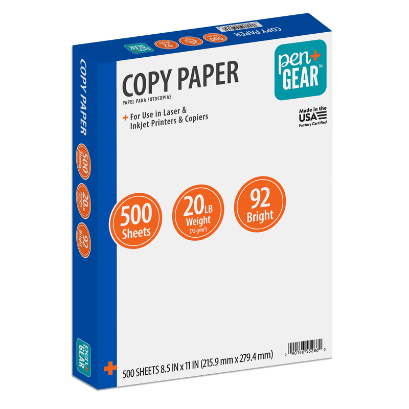 Office Copy Paper 8.5 x 11 White 20 lb Bright 92 - Ream of 500 Sheets