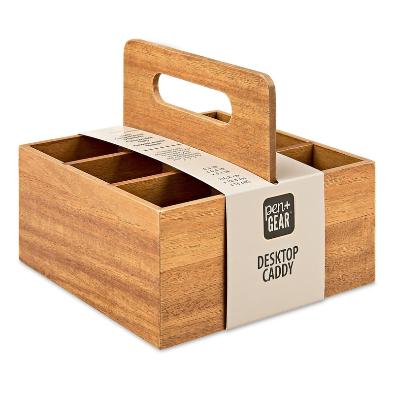 Desktop Caddy Organizer with 6 Compartments - Small Office Desk Storage