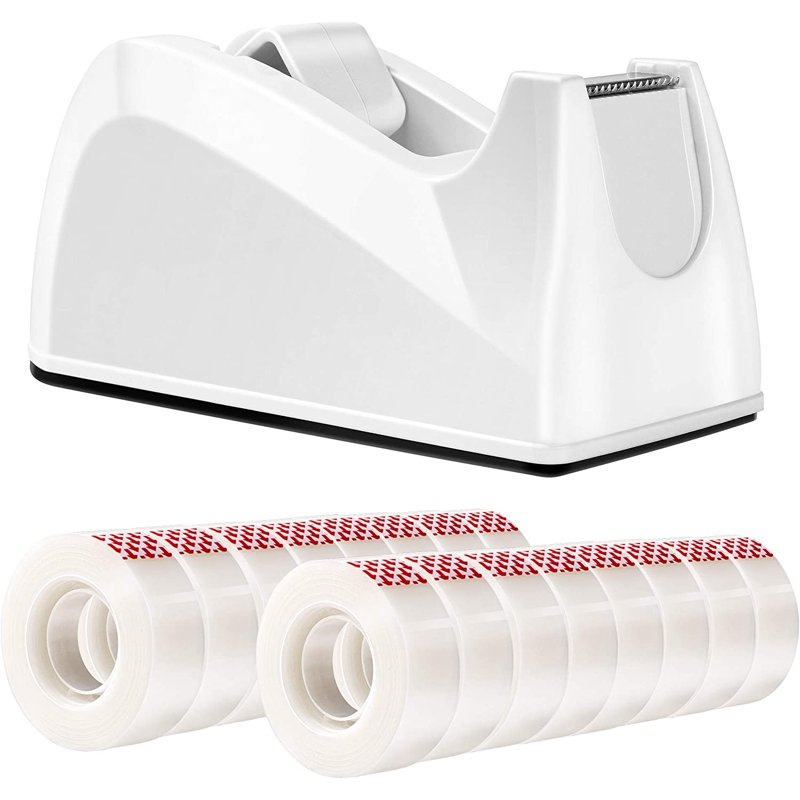 Invisible Tape with Dispenser Set - 16 Rolls, 0.75 Inch x 108 Feet, Clear, Writable, Office & School Use