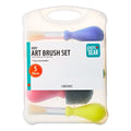 Kids' Art Brush Set - 5 Assorted Paintbrushes with Storage Case, Perfect for Young Artists