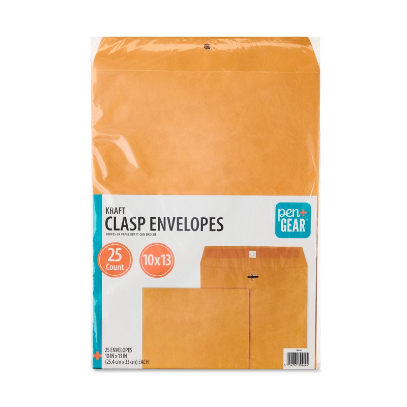 Large Kraft Clasp Envelopes 10x13 Inch, Pack of 25 Office Document Storage
