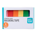 Multicolor Masking Tape Set - 6 Rolls, 0.59 in x 15 yds, Writable, Easy Tear