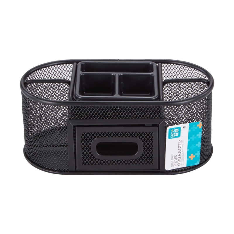 Metal Mesh Desktop Organizer for Office Supplies - Black