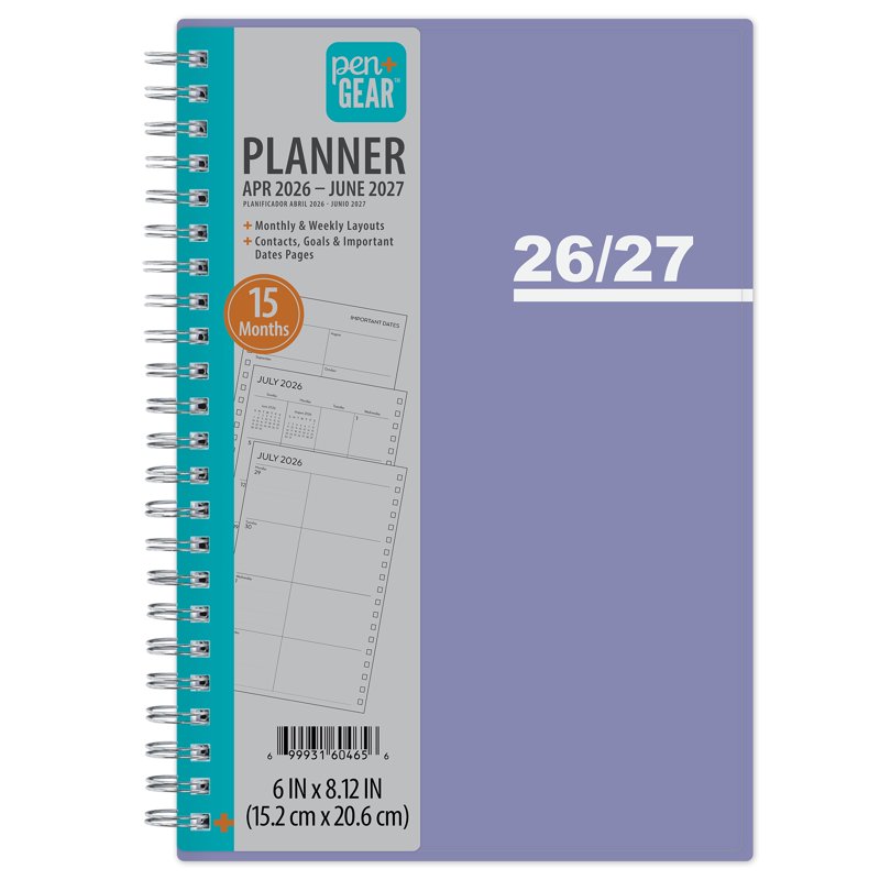 15-Month Weekly Monthly Planner - 5x8 Violet Sky Academic Organizer