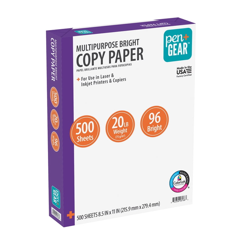 Multipurpose Bright White Paper - 8.5 x 11 Inches, 96 Bright, 20 lb, 1 Ream