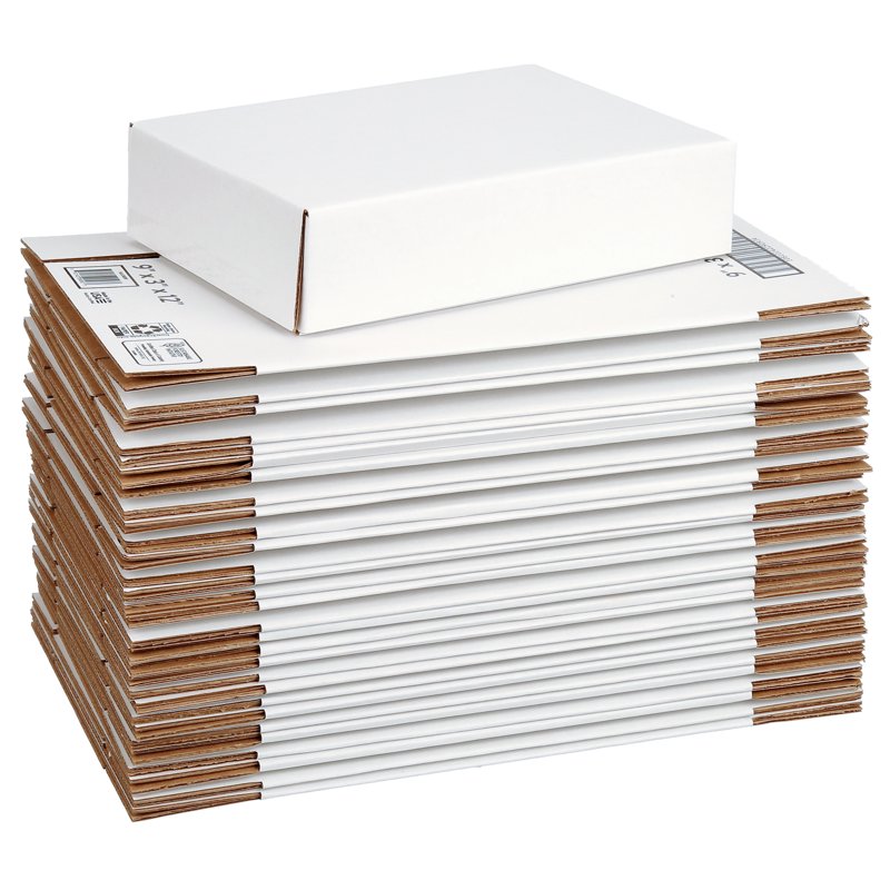 Shipping Boxes 9x12x3 Inches White Pack of 30 - Durable Corrugated Mailers