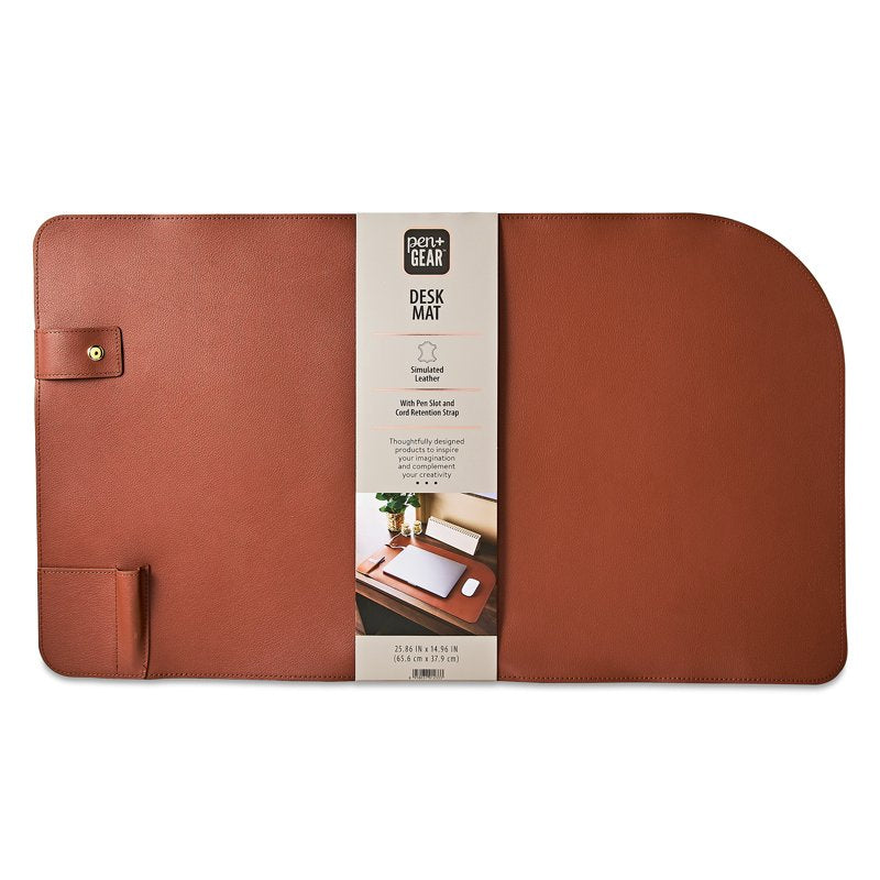 Simulated Leather Desk Mat 25.86 x 14.96 Inch Office Writing & Mouse Pad