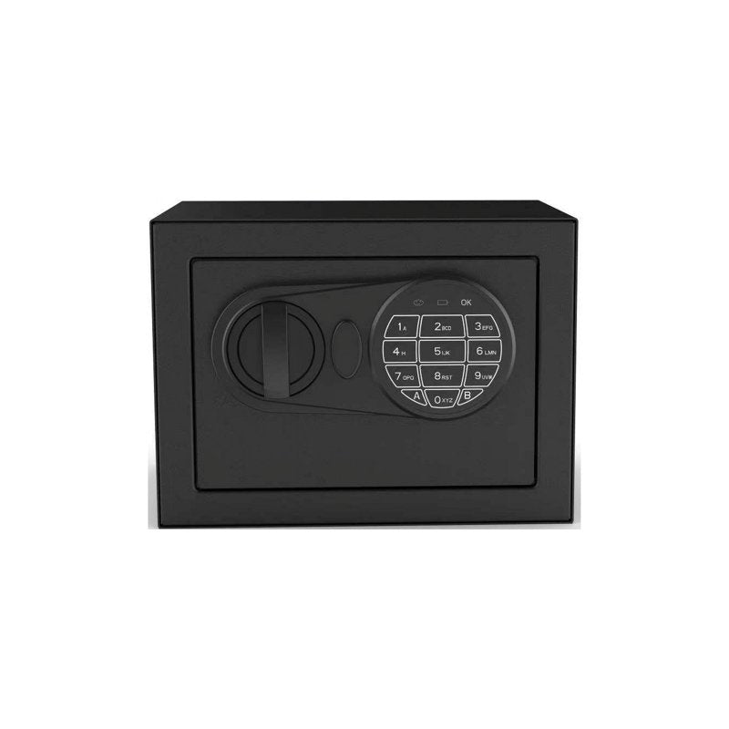 Small Digital Safe with Electronic Lock & Backup Keys, Steel Security Box - Black Model 17SCM