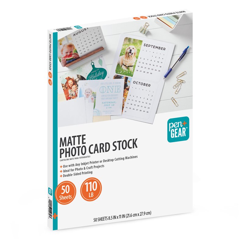 White Matte Photo Card Stock - 8.5 x 11 Inches, 110 lb, 50 Sheets