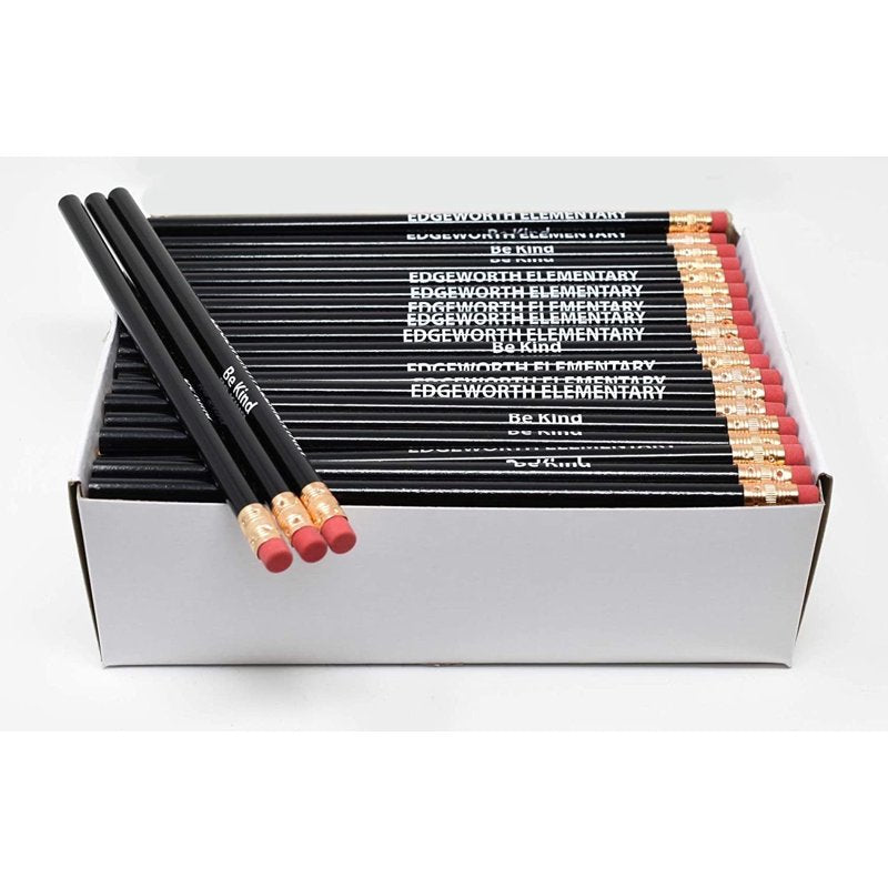 Custom Imprinted Round Pencils Bulk Pack of 144 - Logo Promotional Pencils