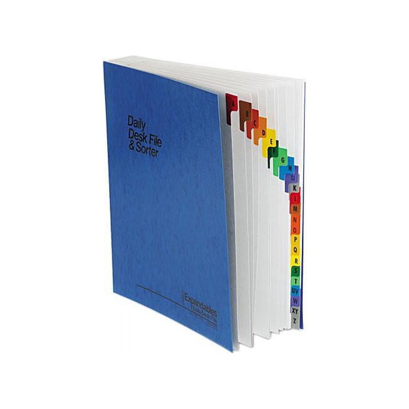 Expandable Desk File with A-Z Index - Letter Size, Acrylic-Coated, Blue