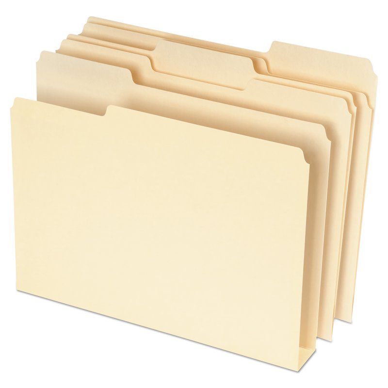 DoubleStuff Letter File Folders - Manila, 1/3 Cut, Pack of 50
