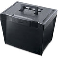 Letter Size File Storage Box with Handle and Locking Lid - Black