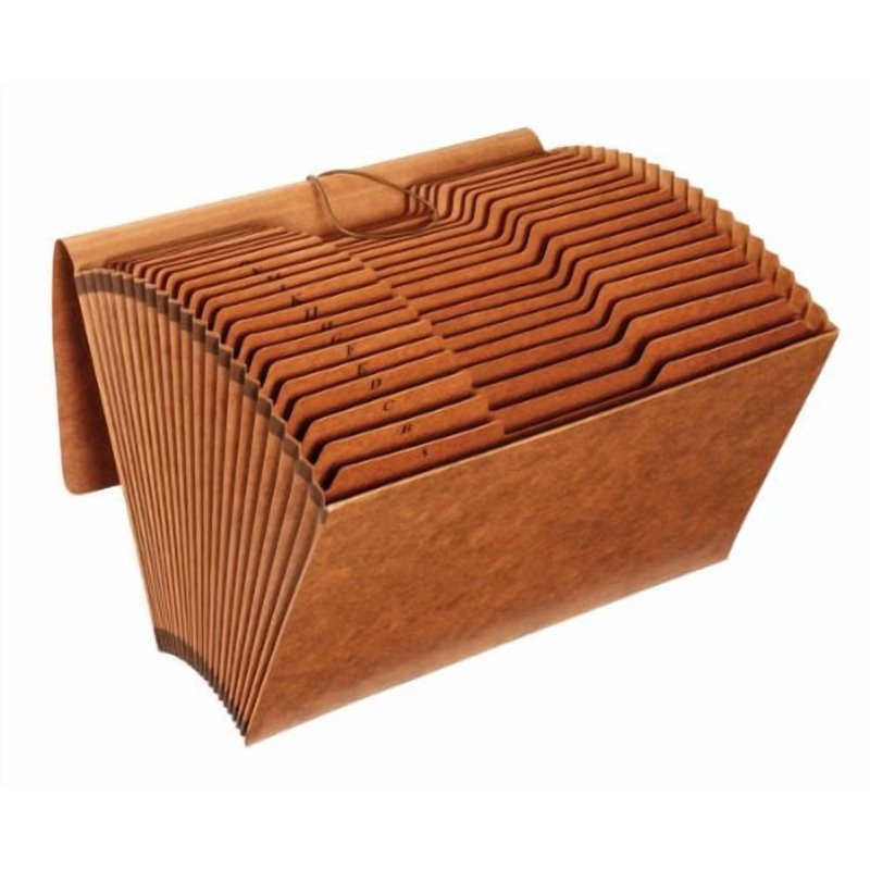 Heavy-Duty Expanding File Organizer with 21 Pockets - Legal Size, Brown