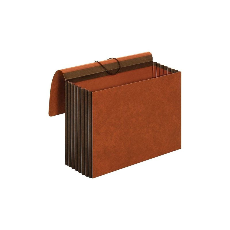 Heavy Duty Expanding File Wallet with Flap and Cord Closure - Letter Size, Brown