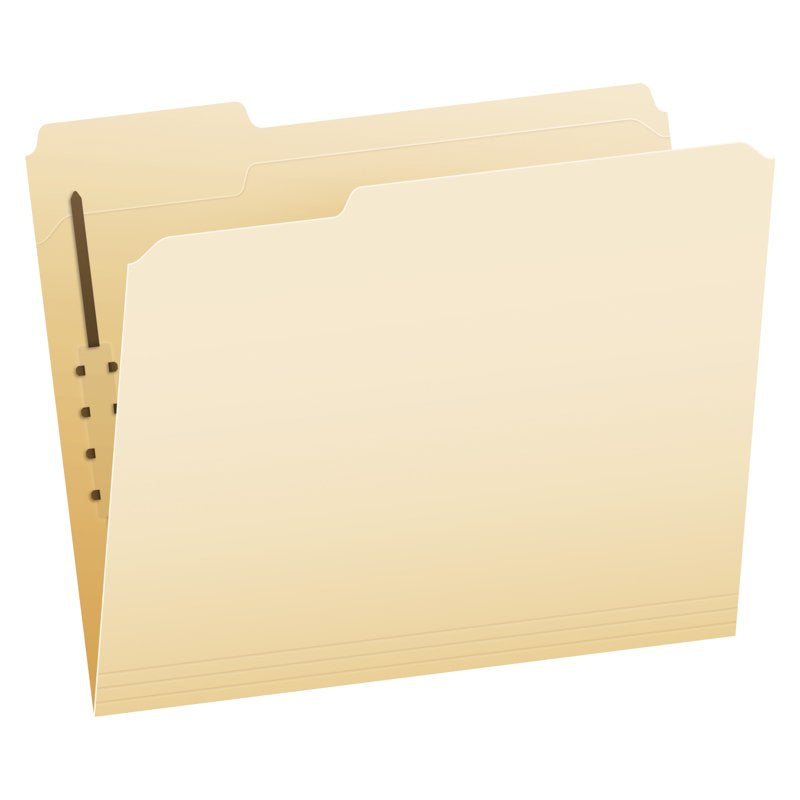 Manila Fastener Folders Letter Size with 1 Fastener 1/3 Cut 50 Pack