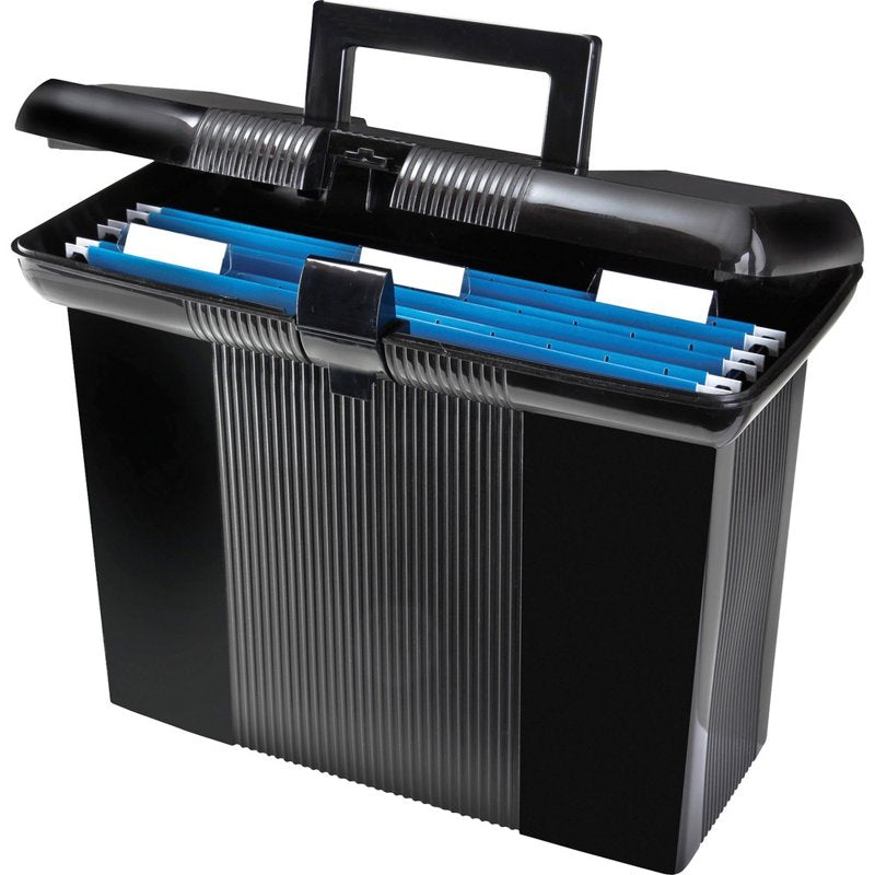 Pendaflex Portable File Box - Black 14x11x6.5 Inch Storage Box for Documents