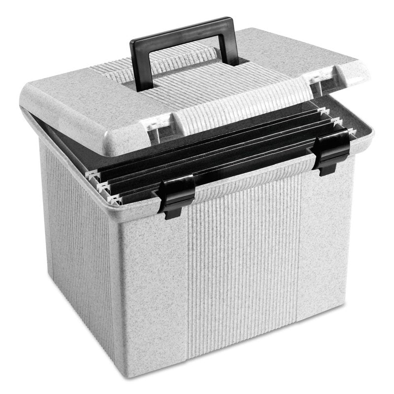 Portafile File Storage Box with Hanging Folders - Granite