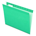 Reinforced Hanging File Folders - Letter Size, 5-Tab Positions, Aqua, 25 Pack