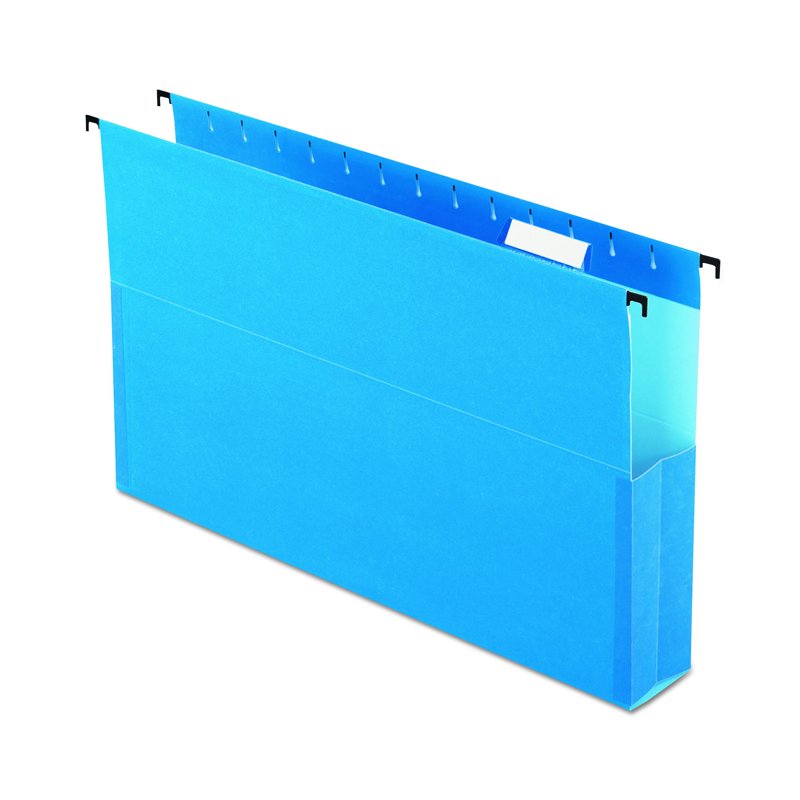 Legal Size Recycled Hanging Folder with Tabs - Blue, 25 Pack