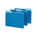 Two-Tone Letter Size File Folders with 1/3 Cut Tabs, Blue, Pack of 100