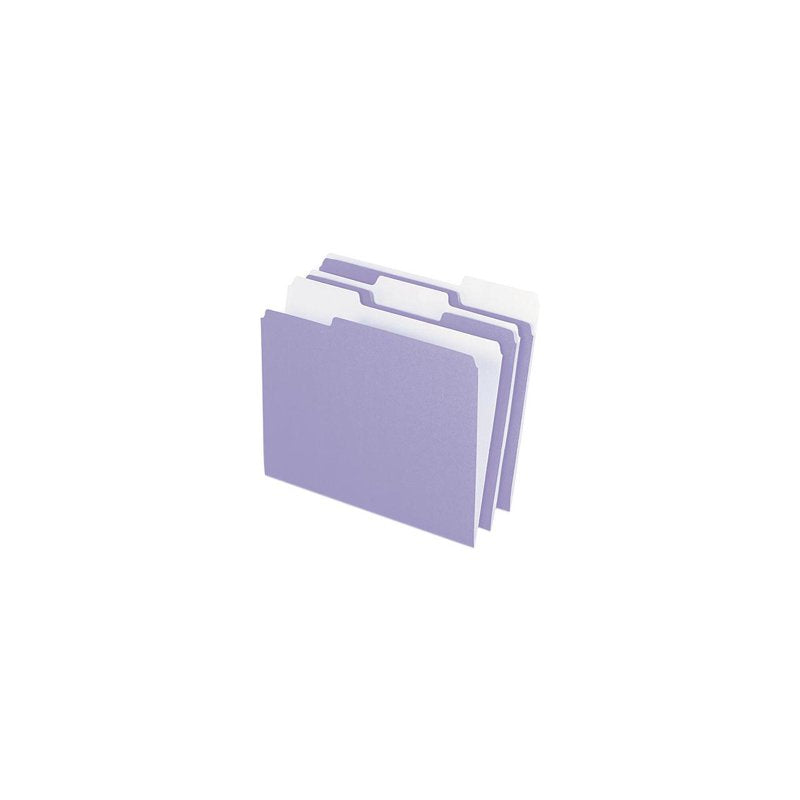 Lavender Two-Tone File Folders - Letter Size, 1/3 Cut Tabs, Pack of 100