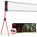 Premium Volleyball Set with Adjustable Net and Ball - Portable Backyard Sports Equipment