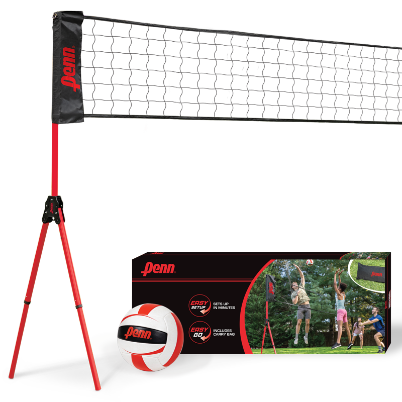 Premium Volleyball Set with Adjustable Net and Ball - Portable Backyard Sports Equipment