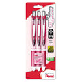 EnerGel Pink BCA Ribbon Gel Pen - Retractable Medium Point 0.7mm, 3-Pack